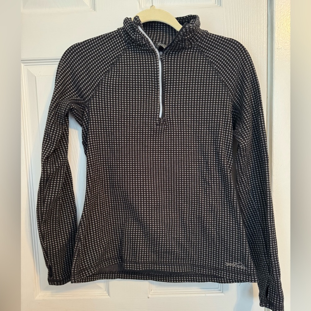 Eddie Bauer Women’s Black Diamond Printed 1/4 Zip Pullover Sweater Size M